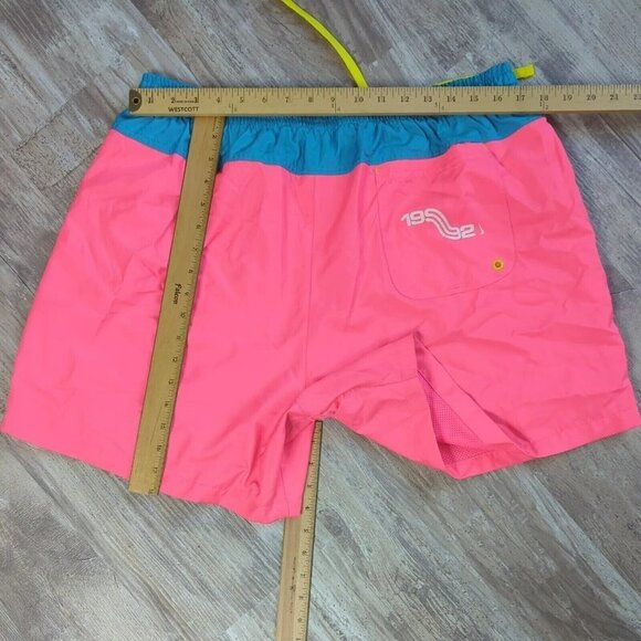 Nike Kyrie 6 Graffiti Gym Swim Beach Shorts Digital Pink Neon Vintage 90s Y2K XL - Picture 13 of 15